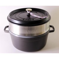 STAUB 스타우브 원형 꼬꼬떼 찜기포함 26cm 블랙 독일 직배송