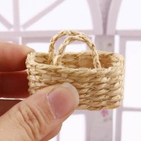 1/12 Dollhouse Miniature Rattan 직조 야채 식품 보관 바구니 인형 Decoration