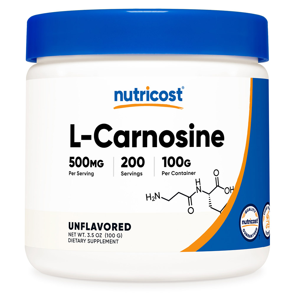 뉴트리코스트 <b>L-카르노신 500mg</b> 파우더 분말 100g 200일분 무맛