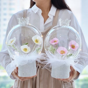 미니 꽃풍선 레터링 풍선 LED 학예회 발표회 졸업식 생일 연주회 선물 꽃다발