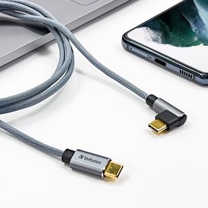 버바팀 앵글 게이밍 L자형 고속충전 C to C 케이블 120cm 22AWG ㄱ자형 90도