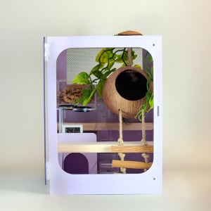 크레스티드게코 크레 사육장 포맥스 파충류 도마뱀 용품 화이트 25x25x35cm