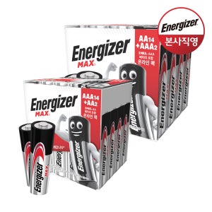 에너자이저 알카라인 맥스 건전지 32입 혼합 보관팩 (AA14입+AAA2입)+(AAA14입+AA2입)