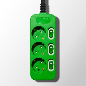 모노케어 컬러 인테리어 멀티탭 절전 개별 3구 1m, 그린, 1개