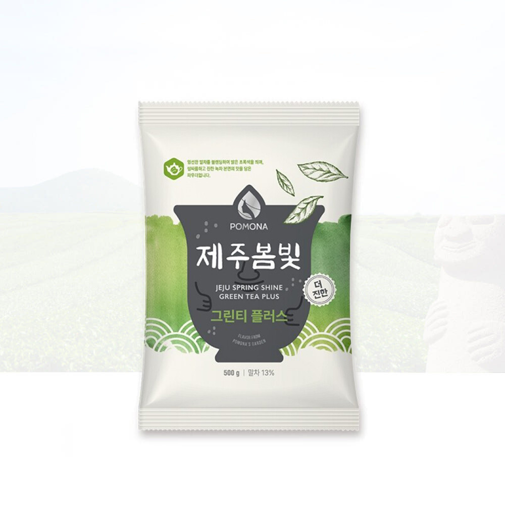 포모나 제주봄빛 <b>그린티</b> 플러스 500g 말차13% 녹차라떼 녹차파우더