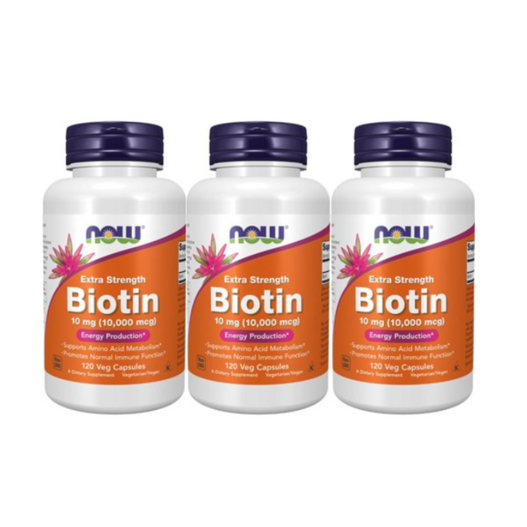 나우푸드 엑스트라 스트렝스 <b>비오틴 10</b>mg 120베지캡슐 3개