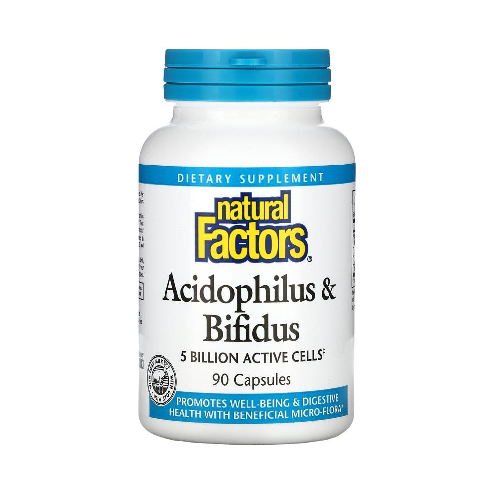 네추럴팩터스 <b>애시도필러스</b> &amp; <b>비피더스</b> 유산균 <b>50억</b> CFU 90캡슐 산양유 함유