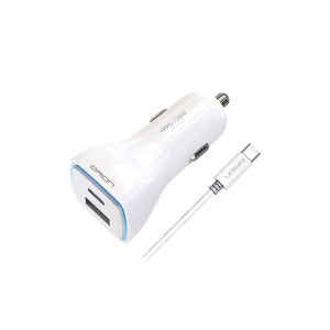 드리온 PPS 3.0 지원 MAX 38W 2포트 차량용 충전기 CTOC 1.2M 케이블포함 DR-CC-PD20W+18W-CP/b
