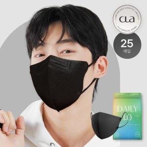 CLA 클라 라이트 KF94 데일리 새부리형 컬러 마스크 대형 블랙 25매