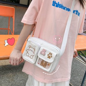 핸드폰가방 여아크로스백 메신저가방 곰돌이 미니 캐주얼 크로스백