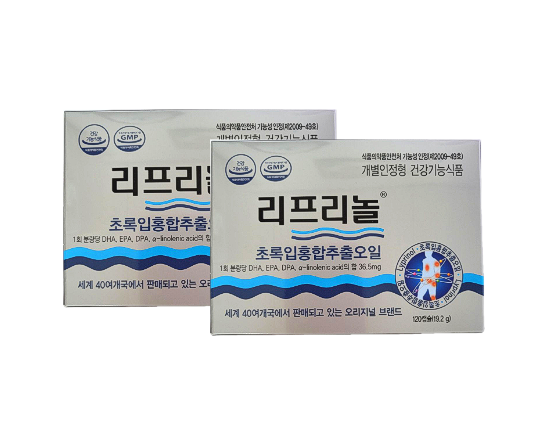 <b>한국파마</b>링크리프리놀 120캡슐 1+1 (2박스) 뉴질랜드초록입홍합오일 무릎관절 녹색홍합
