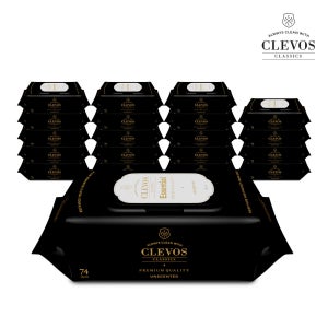 클레보스 도톰한 신생아 아기 물티슈 에센셜 블랙 캡형 70매 20팩