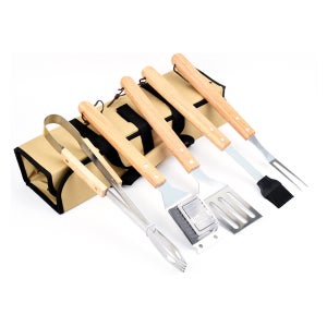 프리폼 바베큐 조리도구 원목5P 세트 케이스포함 캠핑 취사도구 BBQ용품