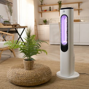 하이브리드 LED 날개 없는 시원한 선풍기 음이온 무드등 안전 저소음 리모컨 사무실 가정