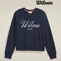 윌슨 23ss 테니스웨어 그렌드파크 여성 크루넥 테니스 맨투맨 셔츠 Classic Navy