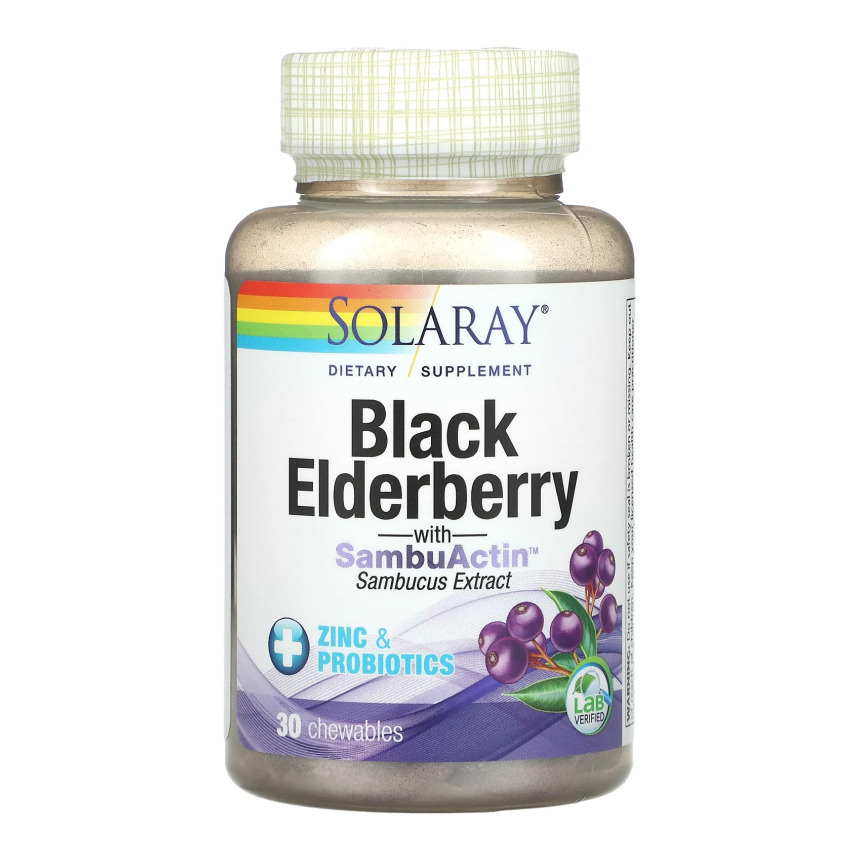 솔라레이 블랙 엘더베리 삼부커스 츄어블 30정 바실러스코아귤런스