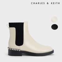 찰스앤키스 CHARLESKEITH 여성 가죽 보석 장식 첼시 부츠