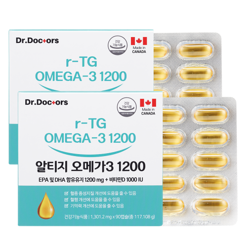<b>닥터닥터스</b> rTG 알티지오메가3 <b>비타민D3</b> EPA DHA 1200mg 270캡슐