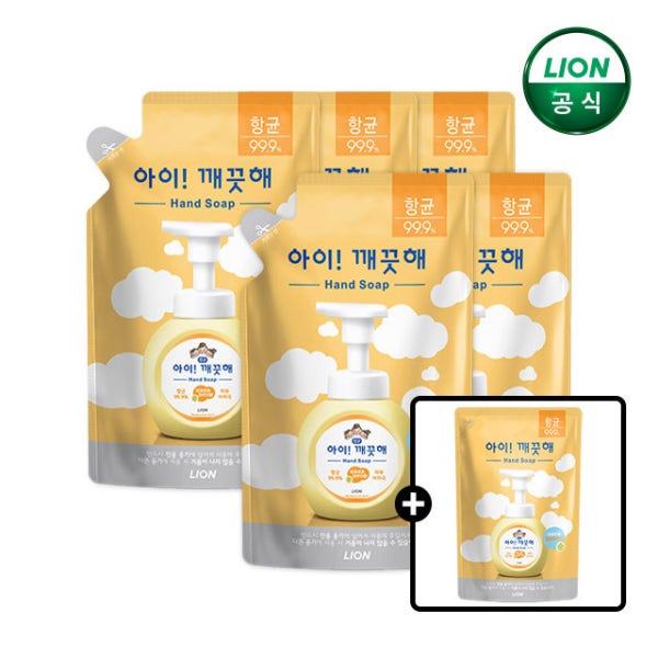 아이깨끗해 핸드워시 200ml 리필x5개+100ml 리필