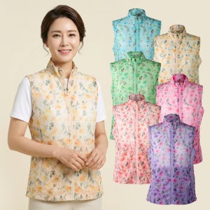 MOLEX 모렉스 여름 여성 플라워 망사 조끼 등산 메쉬 촌캉스 꽃조끼