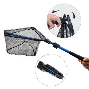 BENONE 베논 접이식 삼각 그물망 뜰채 해루질 바다 낚시 민물낚시 루어 뜰망 길이조절 물고기망