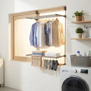 무타공 창틀 창문 빨래건조대 튼튼한 빨래 걸이 스텐 원룸 공간활용 발코니 건조대