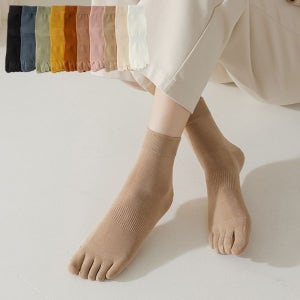 여성발가락양말 순면 95 마카롱 컬러 고신축 발가락양말 5켤레세트