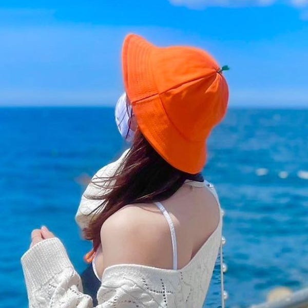 [고퀄리티] 제주 감귤모자 버킷햇 귤모자 제주도 벙거지 한화 서핑 챙 모자