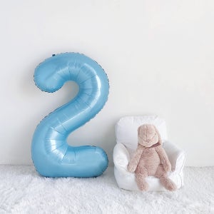 파티아일랜드 1m (40인치) 대형 블루 숫자 2 호일풍선 생일 파티용품 해피벌스데이