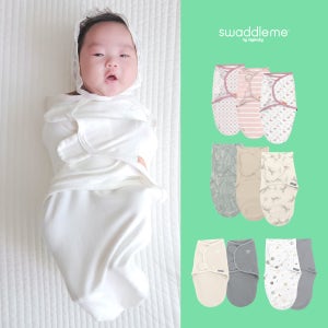 스와들미 상체고정 벨크로핏 순면 머슬린 아기 속싸개 3개입 모로반사 고관절보호