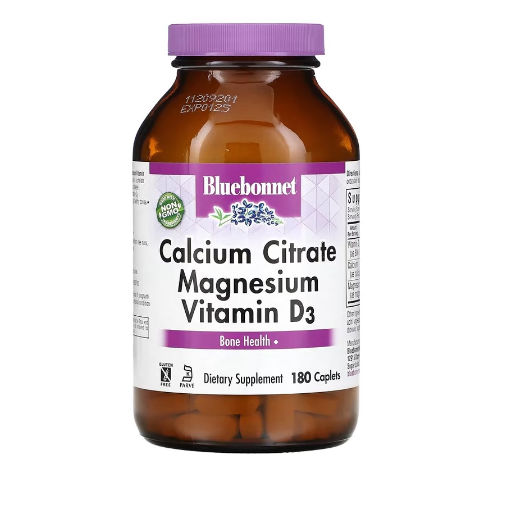 블루보넷 <b>칼슘 시트레이트 마그네슘 비타민 D3</b> 180캐플렛
