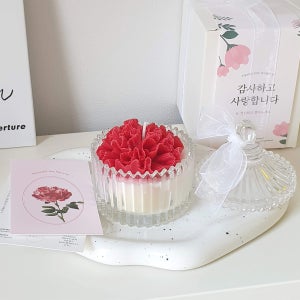 카네이션 캔들 선물세트 메리고 어버이날 스승의날 감사선물 부모님 선생님 유리병 향초
