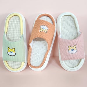 쿠션 실내화 여름 실내 슬리퍼 거실 사무실 층간소음방지 EVA 시바견 캐릭터