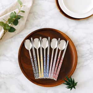 신혼부부 마블 스텐 수저세트 감성 숟가락 젓가락 집들이선물