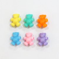 6 color 아크릴 컬러 곰돌이 비즈 관통형 펜던트