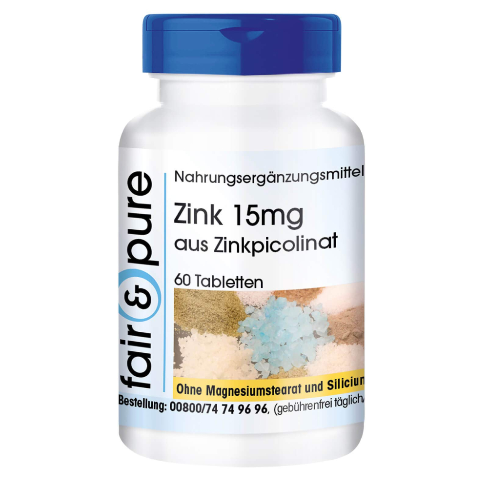 Fair Pure <b>페어</b>앤퓨어 독일 <b>아연</b> 피콜리네이트 15mg 60정