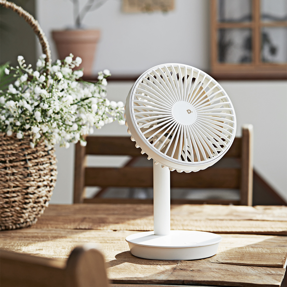 듀플렉스 탁상용 선풍기 무선 소형 사무실 책상 저소음 캠핑선풍기 크림화이트