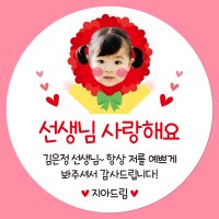 스승의날 얼굴 스티커 01 48mm 20개 일반지 어린이집 유치원 간식 답례품 선물 포장