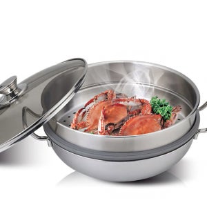 키친아트 국내생산 통3중 인덕션 스텐304 찜기 찜솥 일품 2단 24cm
