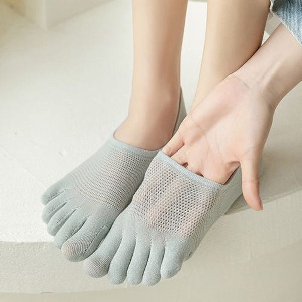 여성발가락양말 바람 솔솔 메쉬 발가락덧신 페이크삭스 5켤레세트