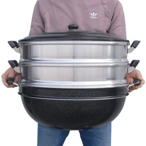 대용량 대형 업소용 냄비 찜냄비 곰솥 찜통 찜기 / 3단 다기능 찜솥 40cm