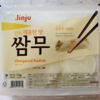 진주 쌈무 무쌈 새콤한맛 쌈무3kg 업소용(대용량) 냉면 쌈무