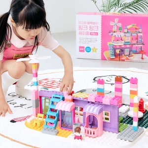 뮤고랑 유아 블록 놀이 완구 장난감 핑크 핑크 해피홈 216 PCS