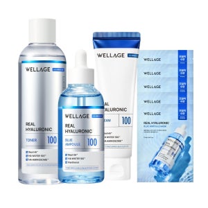 [속건조 트리플세트] 웰라쥬 리얼 히알루로닉 토너 200ml+앰플 100ml+크림 80ml (+마스크 5매 증정)