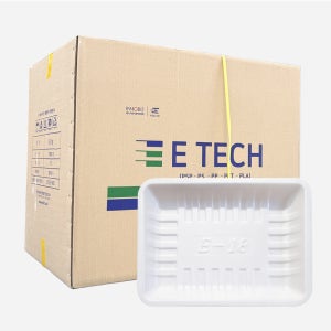 PSP트레이 일회용 스티로폼 포장용기 흰색 18호, 1000개