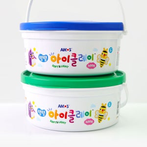 아모스 탱탱 아이클레이 400g 칼라 낱색 버킷 대용량 버켓 요술 점토 촉감 놀이 천사