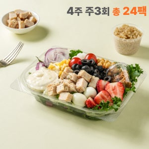 샐러드 포케 정기배송 4주 주 3회(24팩) 샐러드 식단 구독 배달 야채 도시락