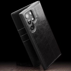 갤럭시 S22 플러스 울트라 천연 가죽 지갑 플립형 케이스 파라곤