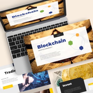 블록체인 파워포인트 PPT 템플릿 (디지털, 전자화폐, 암호화폐, 비트코인, 금융, 재태크, 투자, 주식)