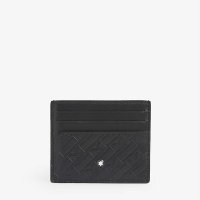 몽블랑 로고 엠보스드 레더 카드 홀더, 블랙, MONTBLANC Logo-embossed leather card holder